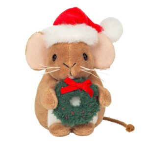 Hermann Teddy kerst muis met kerstkrans